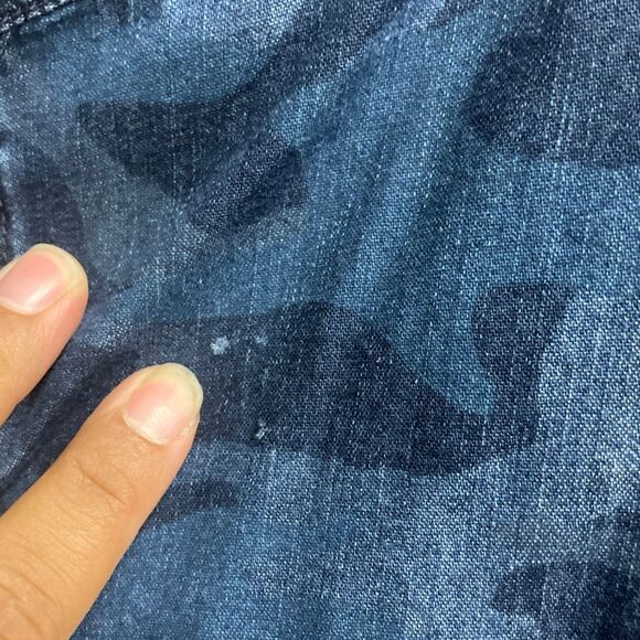 Lucky brand “California fit” camouflage denim pocket button up XXL #701 - Picture 3 of 9